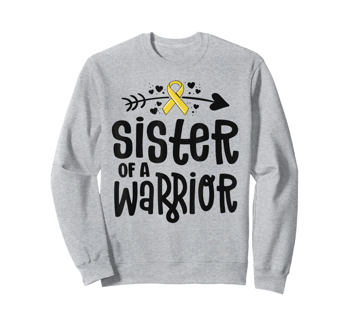 Sister Of A Warrior Gift Family Childhood Cancer Awareness T-Shirt