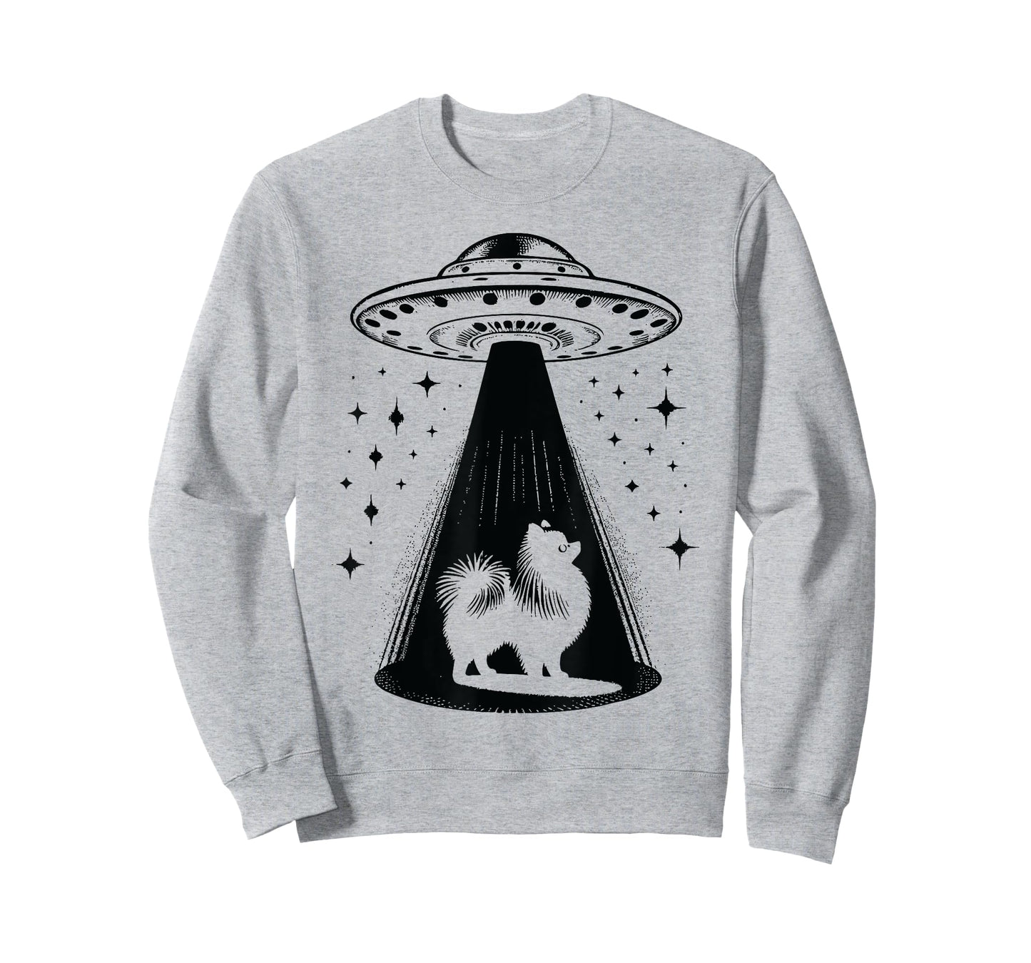 Pomeranian Mom Dad Dog - Funny Alien UFO T-Shirt