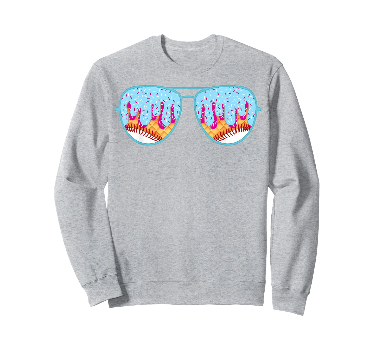 Baseball Sunglasses Ice Cream Drip With Sprinkles T-Shirt