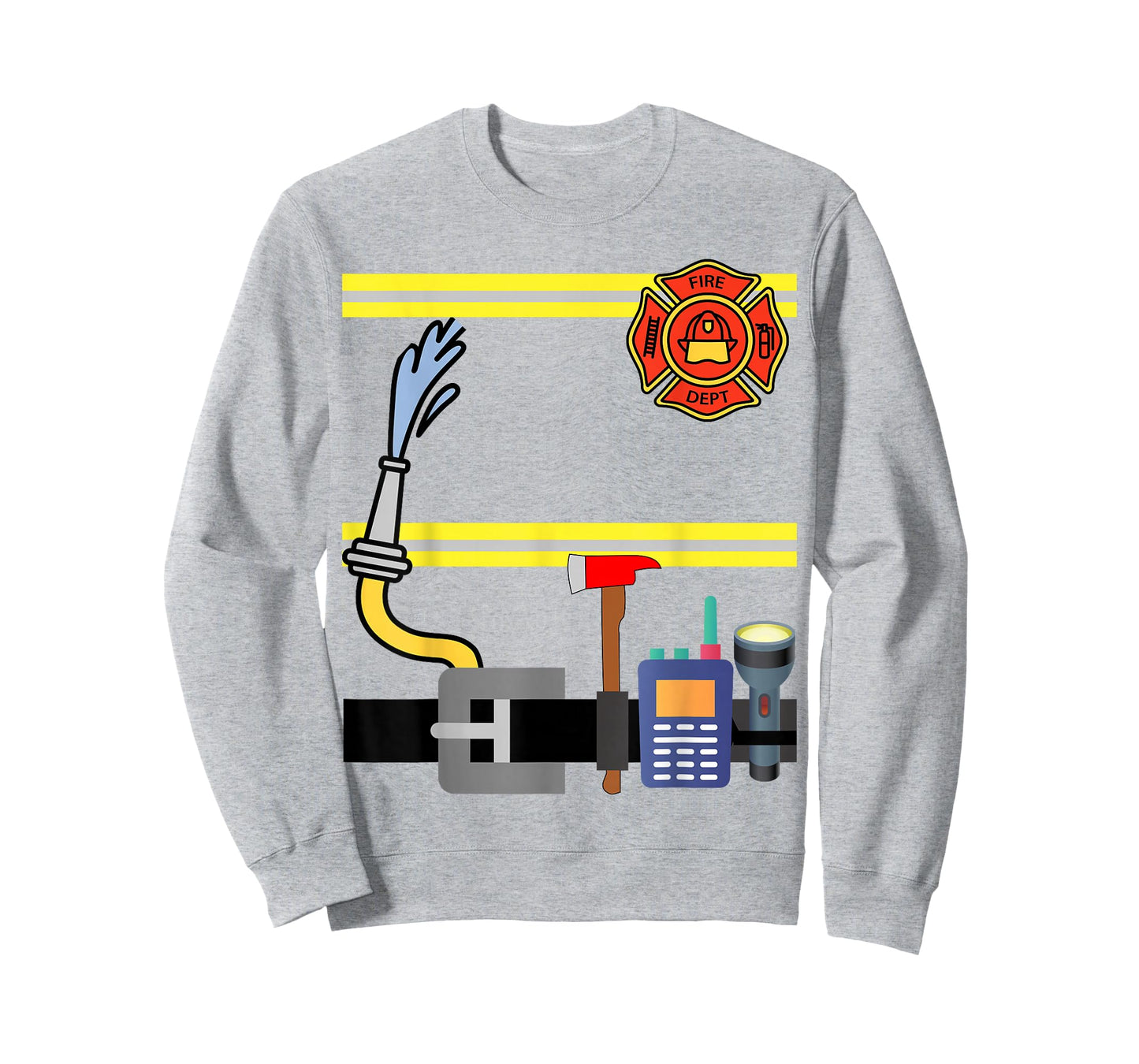 Boys Girl Men Kid Women's Fireman Firefighter Lazy Costume T-Shirt