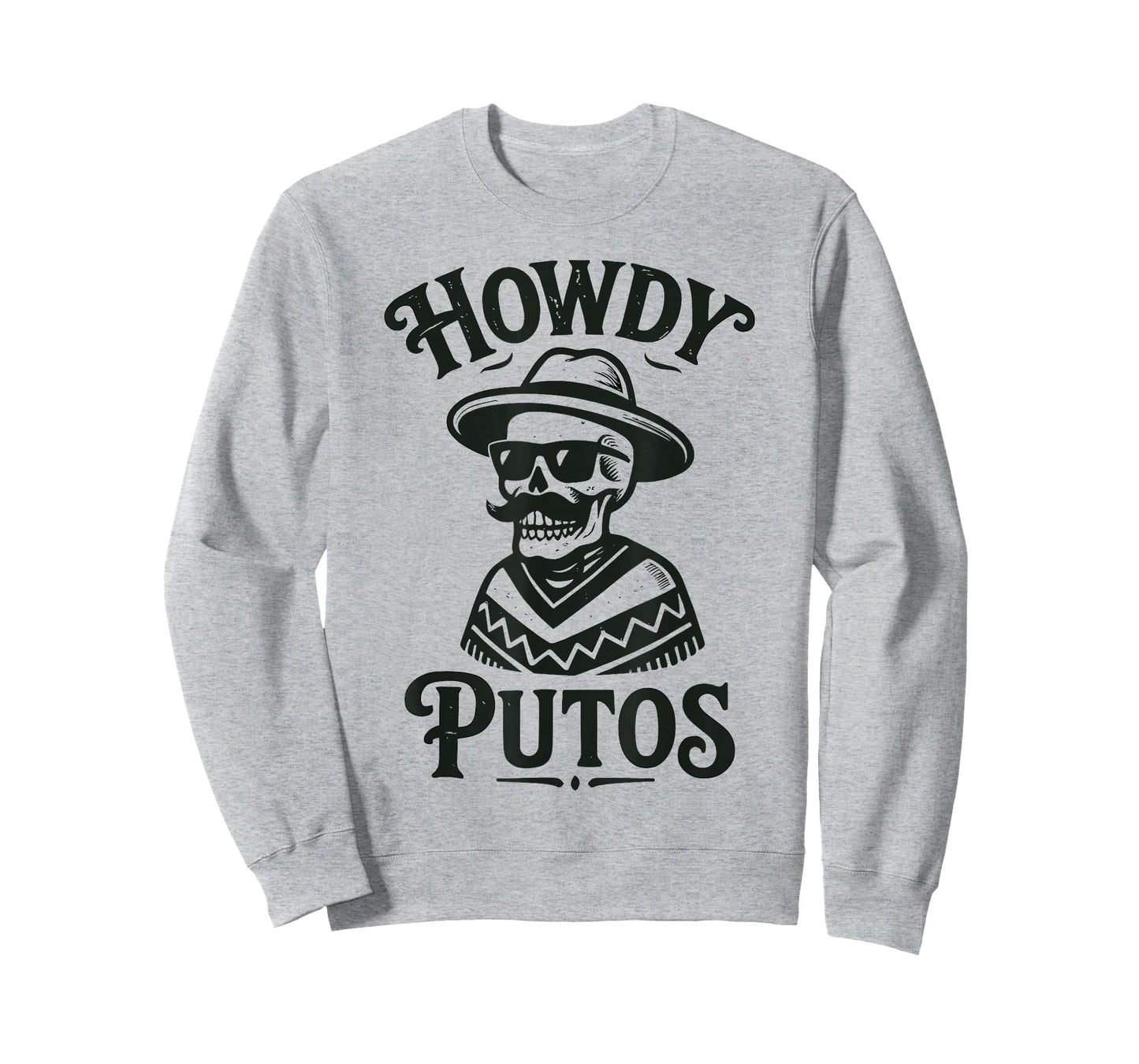 Howdy Putos Skeleton Mexican Country Cowboy Western T-Shirt