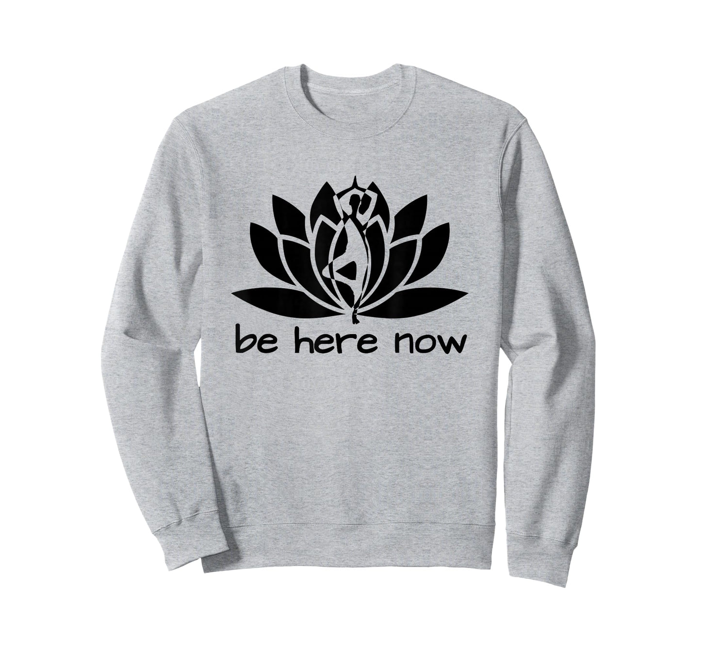 Yoga Be Here Now Fitness Workout Namaste Lotus for Women T-Shirt