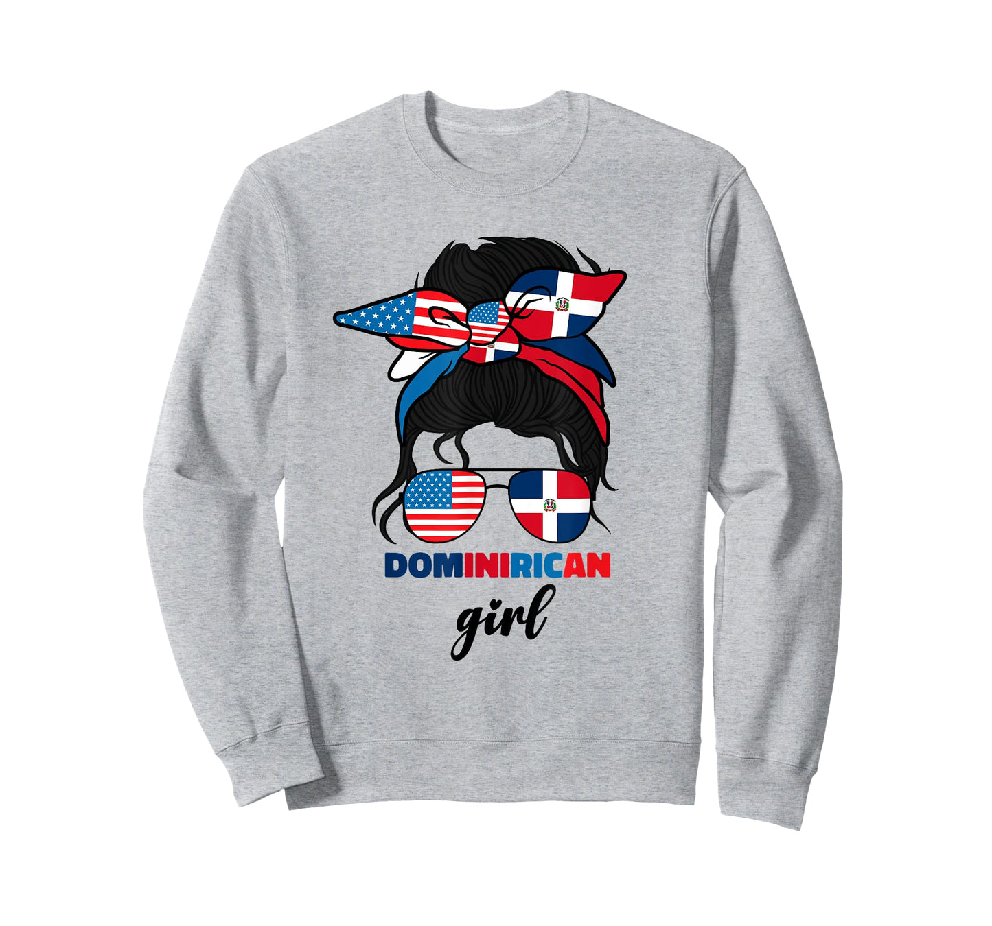 Half Dominican And American Dominicana Republic Flag Girl T-Shirt