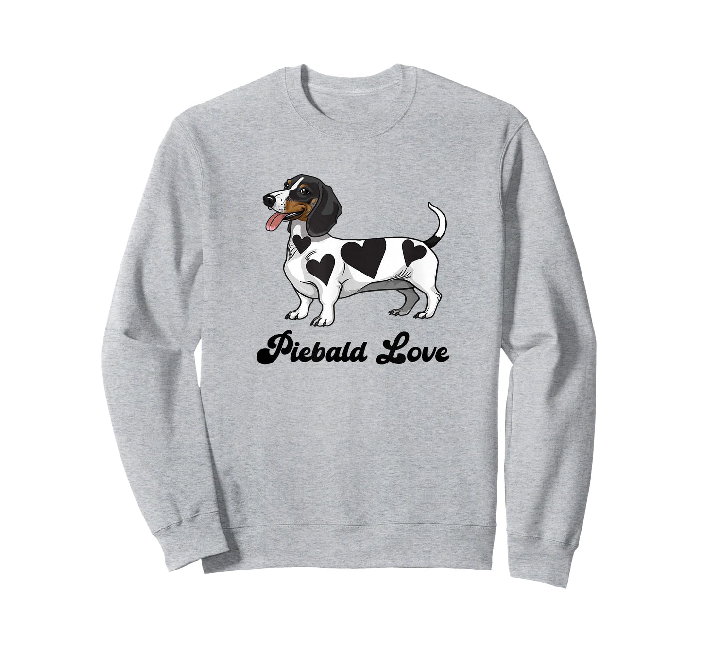 Funny Womens Girls Heart Love Piebald Love Dachshund Lover T-Shirt