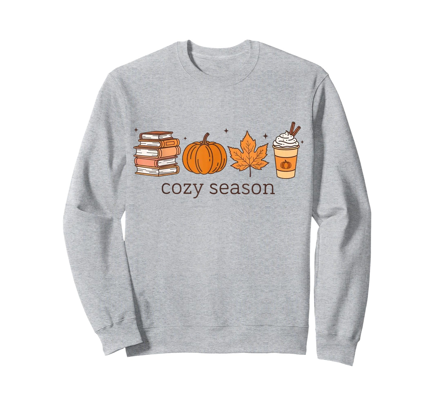 Cozy Season Books Pumpkin Autumn Leaves Coffee Fall Vibes T-Shirt
