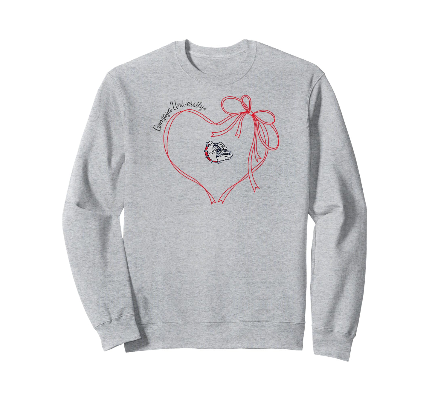 Gonzaga Bulldogs Bow Heart White Officially Licensed T-Shirt