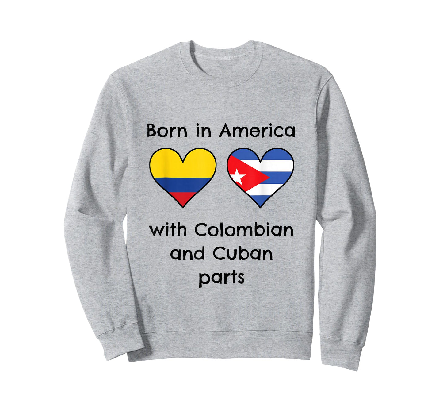 Born In America With Colombian and Cuban Parts Funny Flags T-Shirt