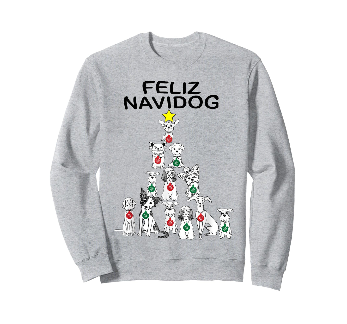 Feliz Navidog Funny Christmas Dog TShirt Cute Xmas Tree Dog Men Women Kids T-Shirt