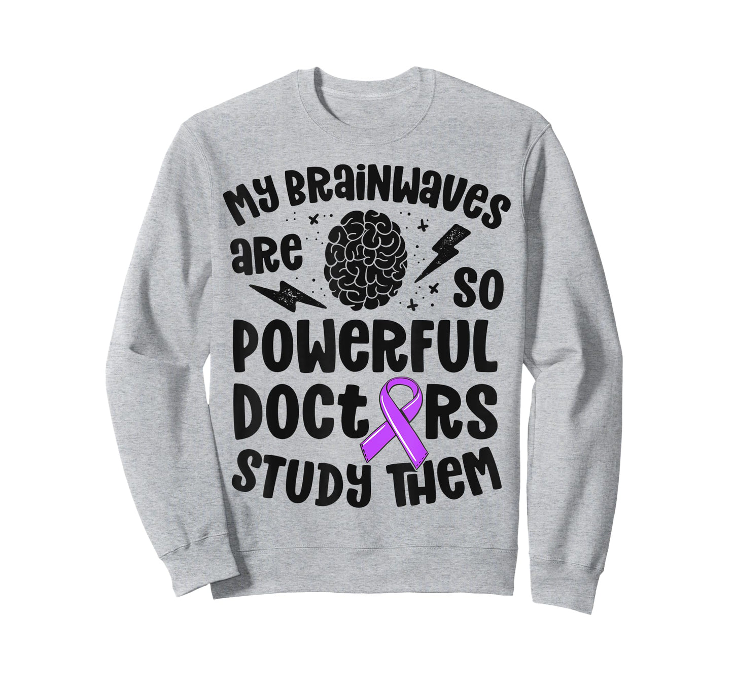 Kids Epilepsy Awareness Shirt Powerful Brainwaves Purple T-Shirt