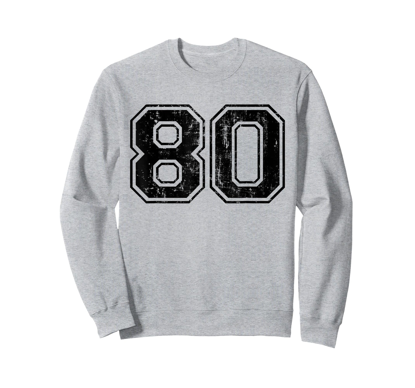Number 80 Varsity Distressed Vintage Sport Team Player's Fan T-Shirt