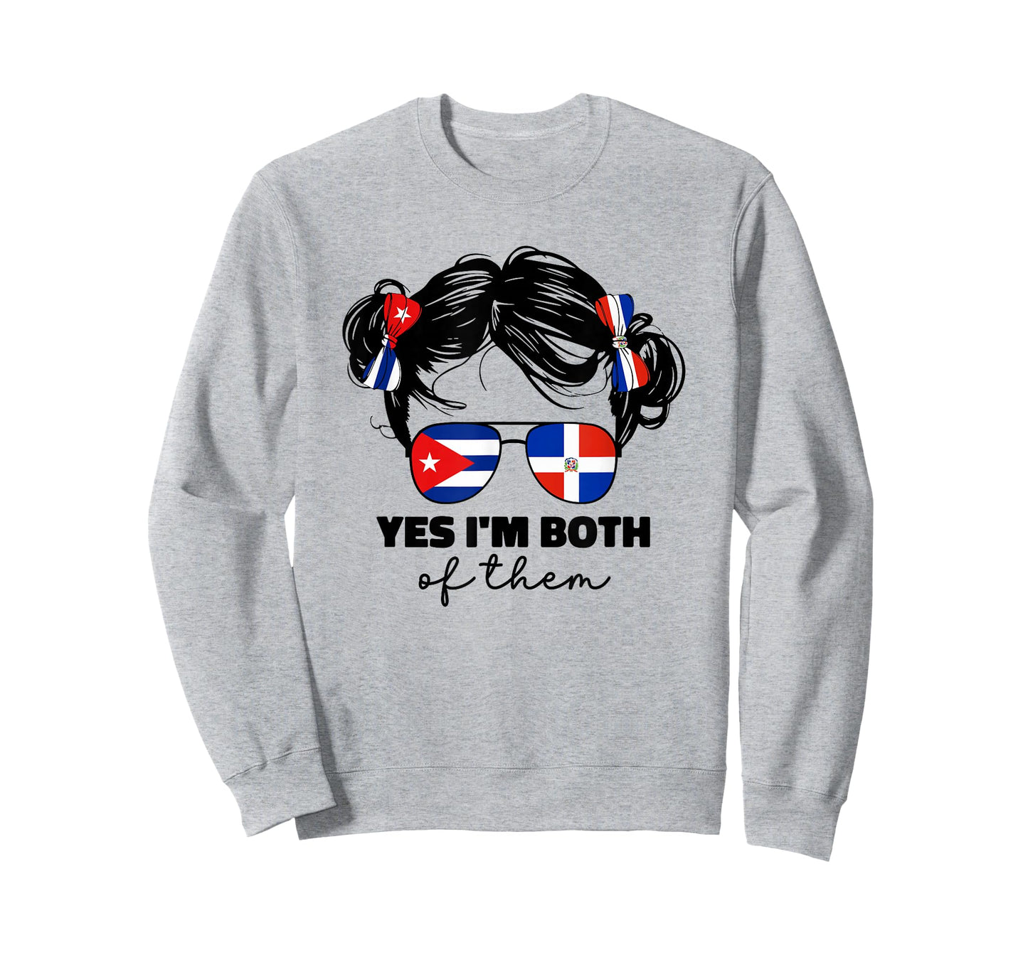 Half Dominican Republic And Cuban Cuba Flag Kids Girl Mix T-Shirt