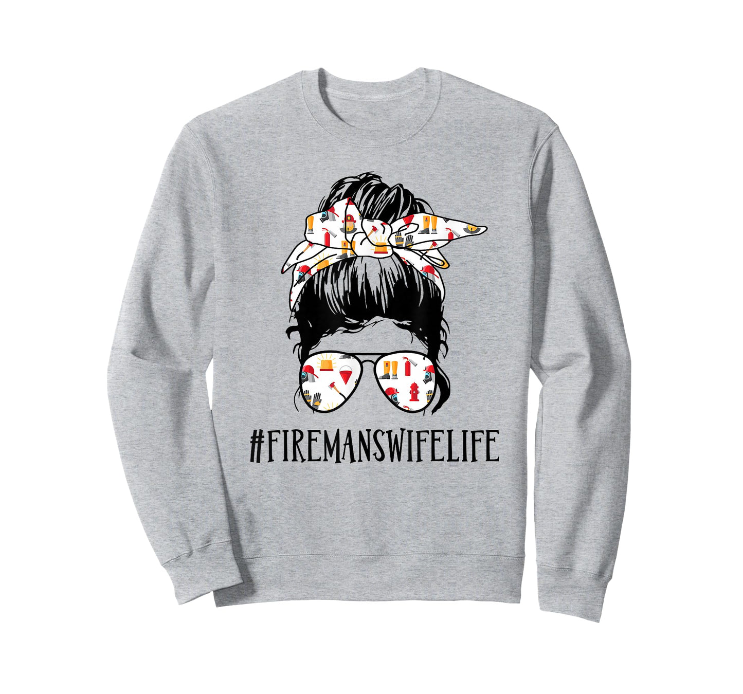 Fireman's Wife Life Messy Bun Girl T-Shirt
