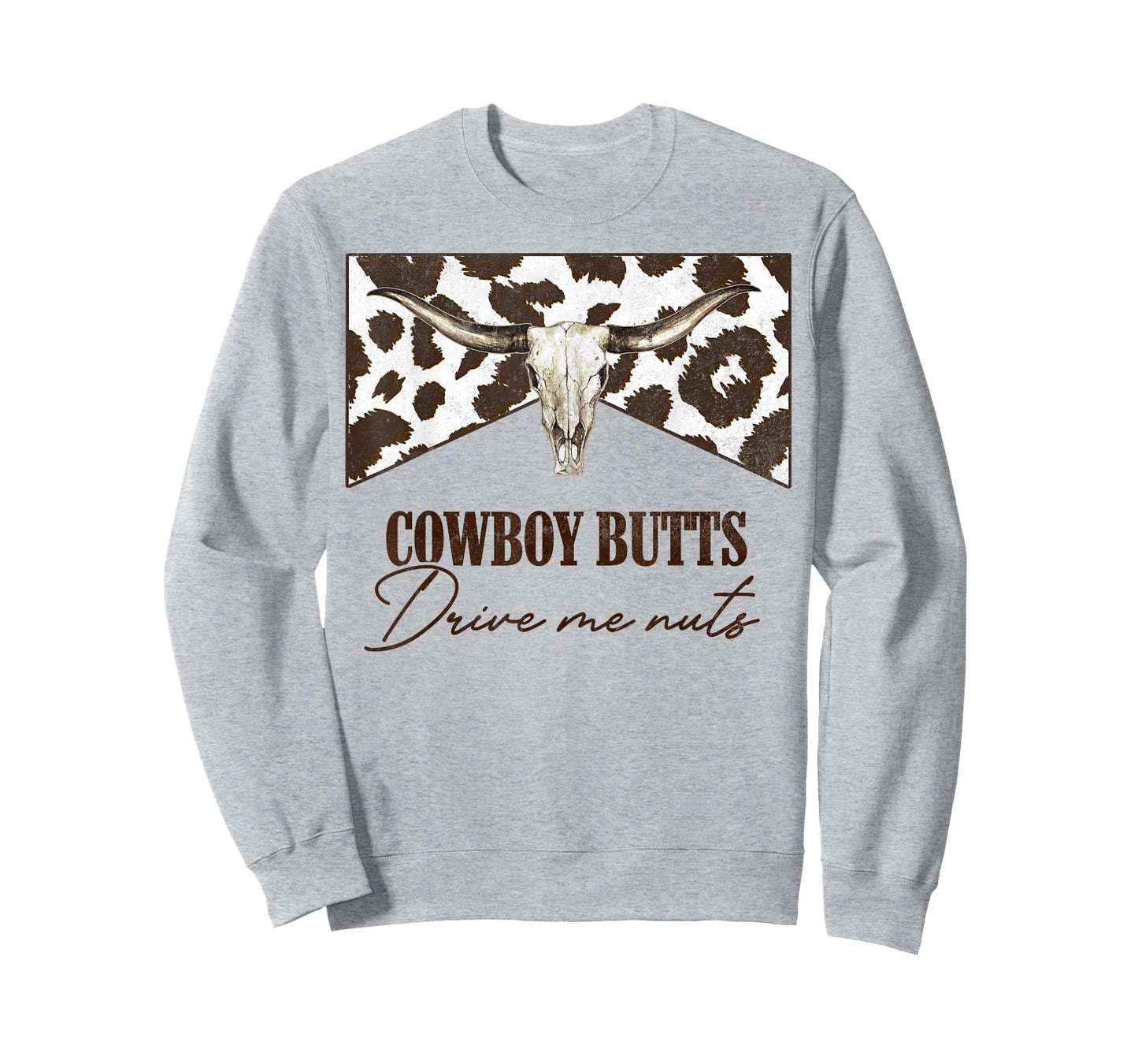 Leopard Bull Skull Western Cowboy Butts Drive Me Nuts T-Shirt