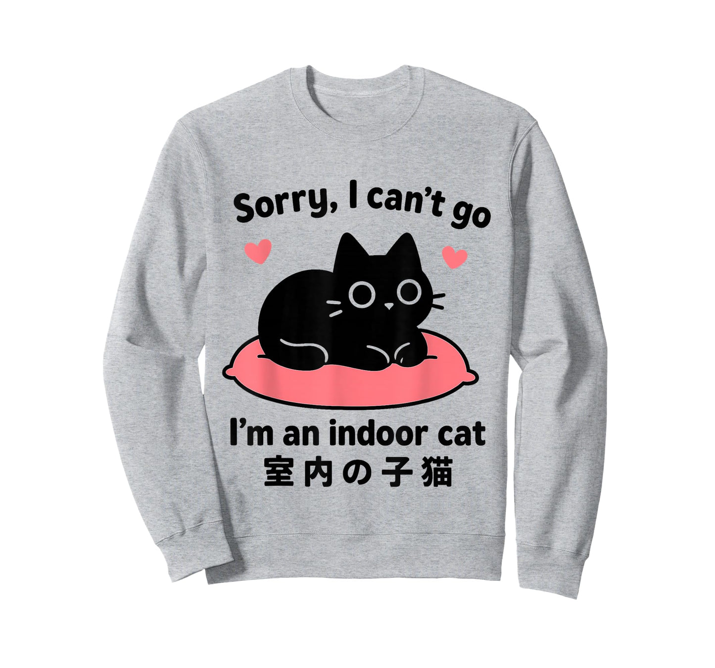 Funny Sorry I Can't go I'm an Indoor cat Cute Black Cat T-Shirt