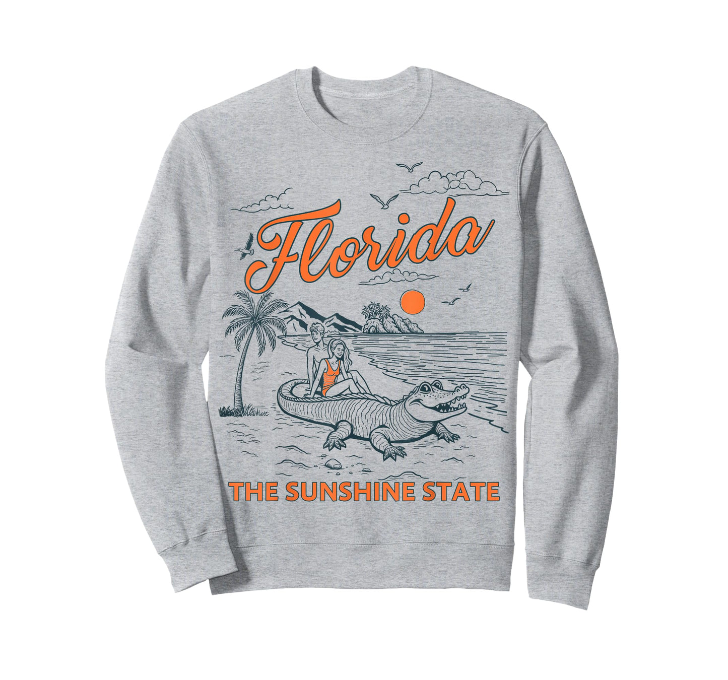 Funny Vintage Gator at The Beach Florida Sunshine State T-Shirt