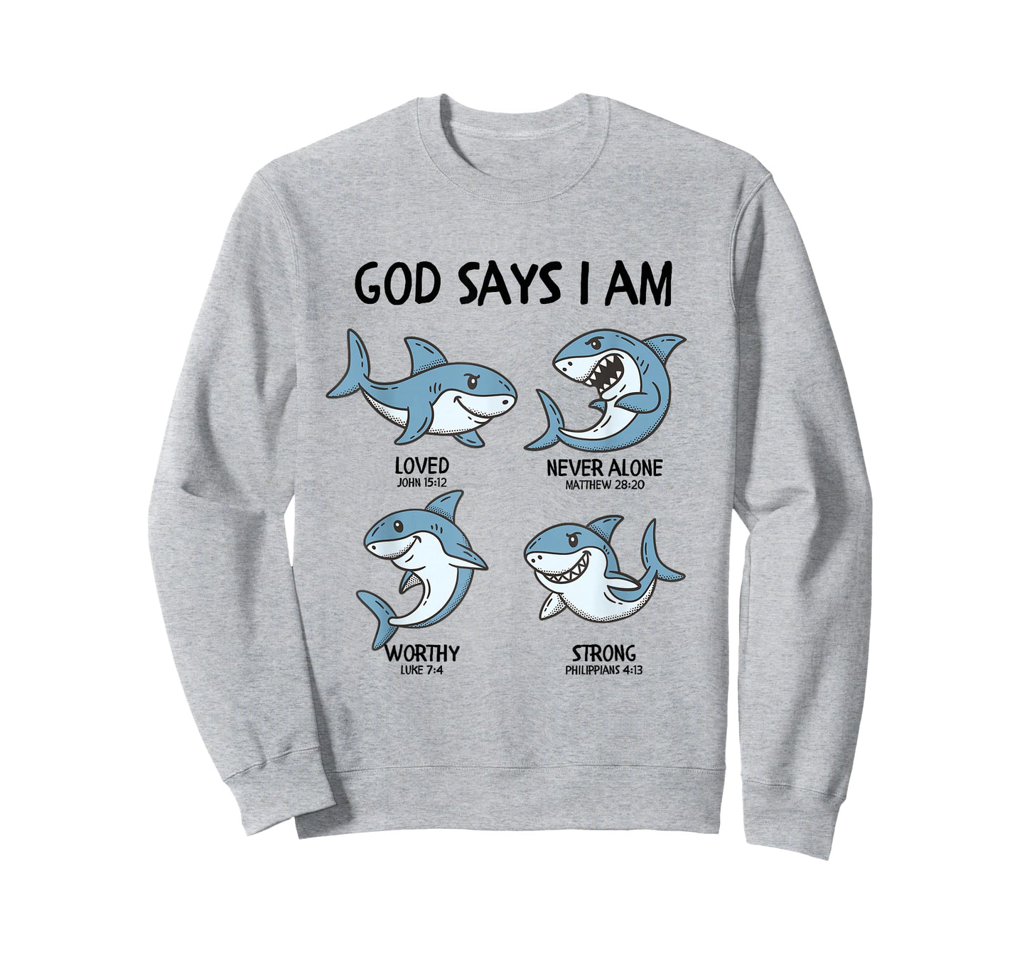 God Says I Am Shark Toddler Kids Farm Bible Verse T-Shirt