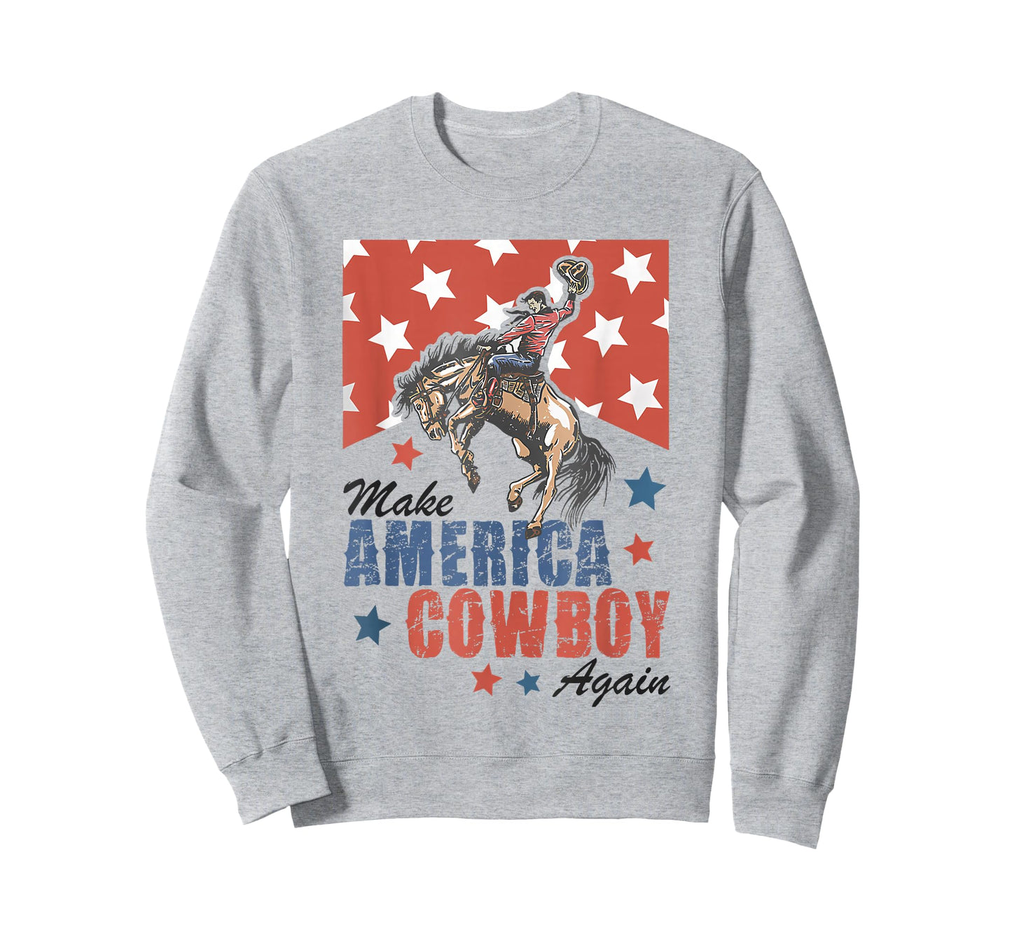 Make America Western Cowboy Again Retro 4th Of July USA Flag T-Shirt