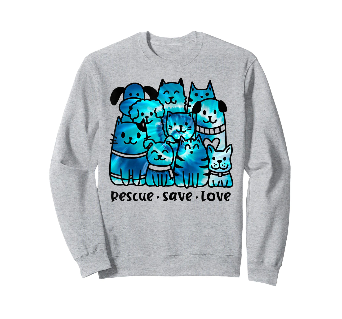 Rescue Save Love Cute Tie Dye Animal Rescue Dog Cat Lovers T-Shirt