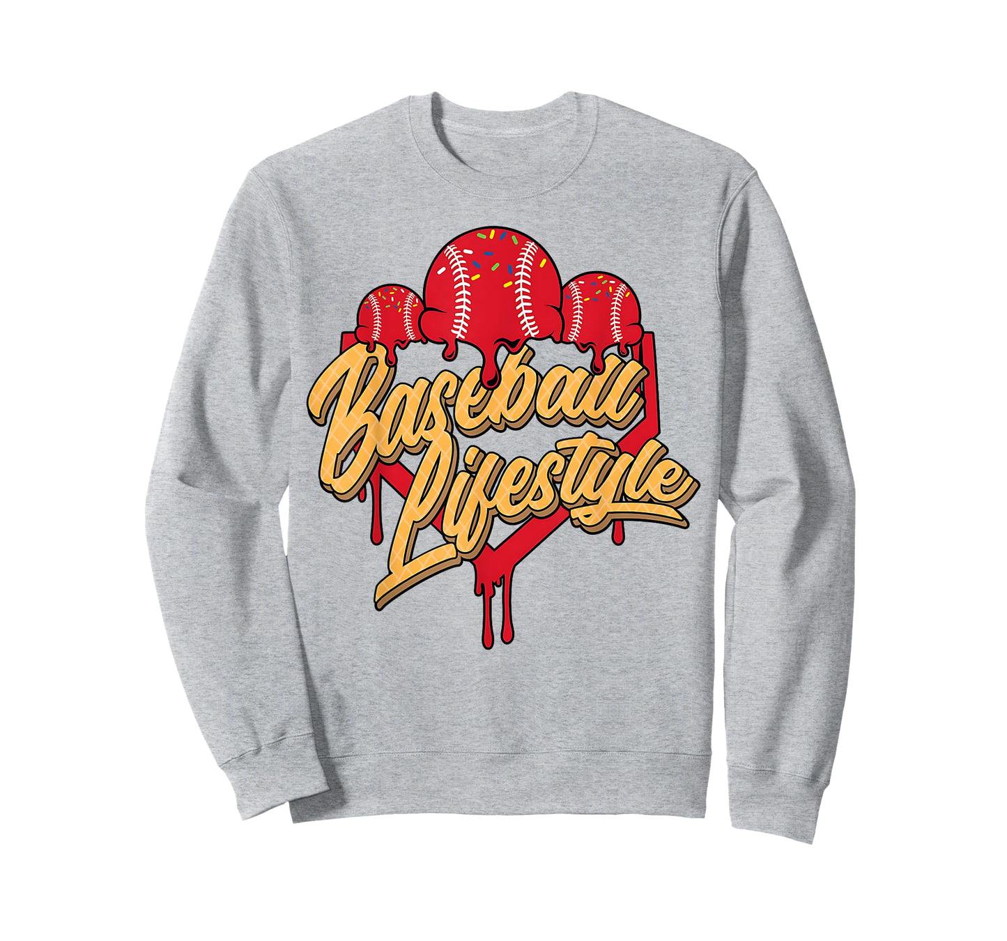Baseball Lifestyle Home Plate Ice Cream Drip Men Boys Youth T-Shirt