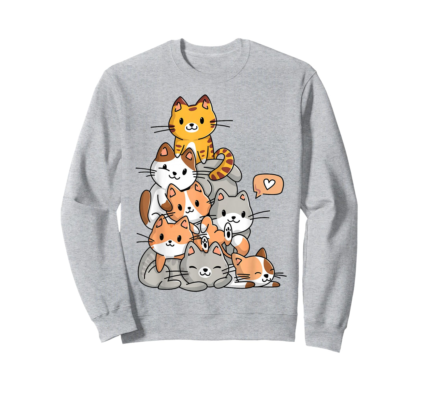 Cute Kawaii Cat Kitty Meowtain Cats Pile Chibi Women Girls T-Shirt Small