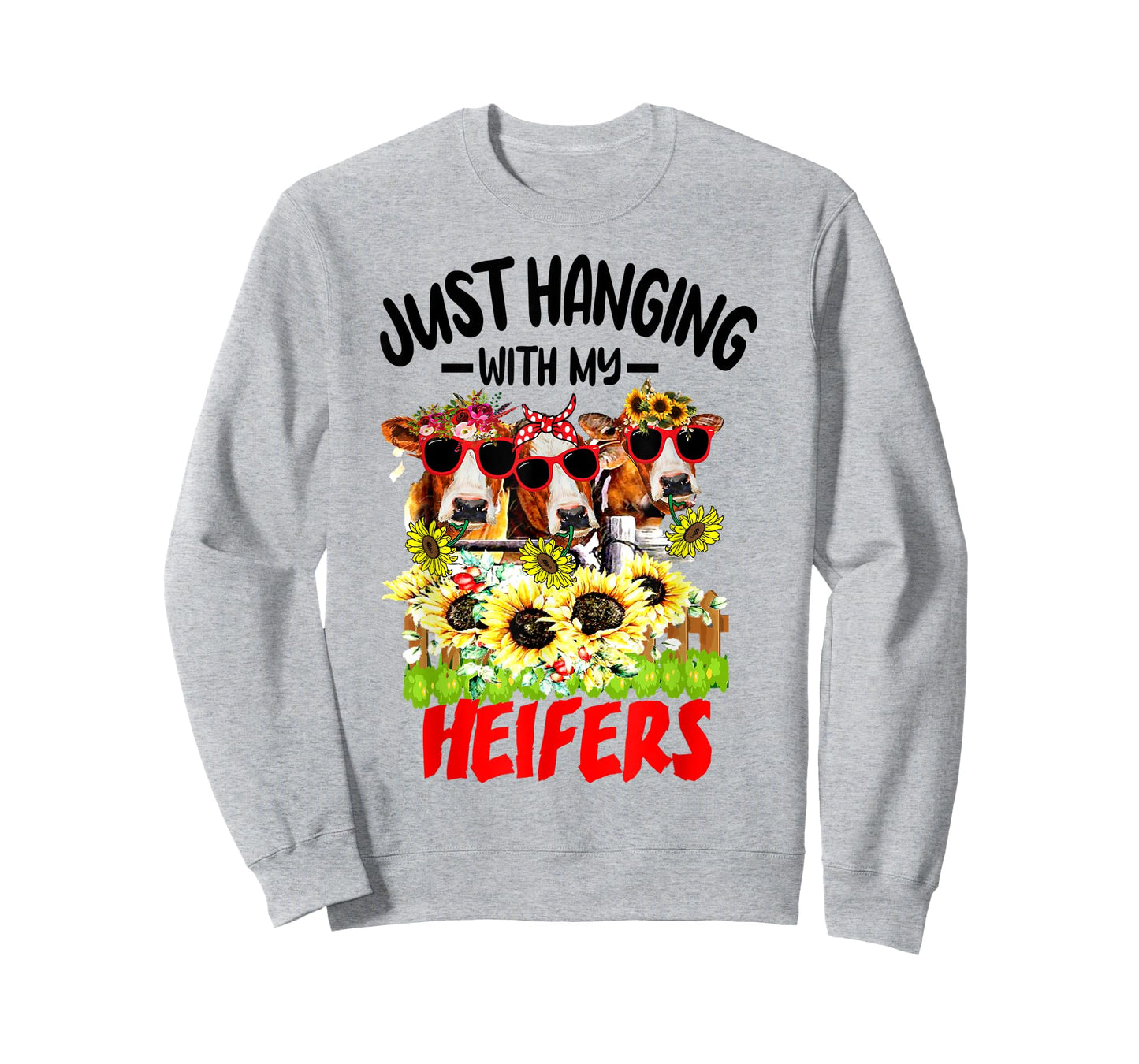Just Hanging With My Heifers Cow Farm Animal Lovers Funny T-Shirt