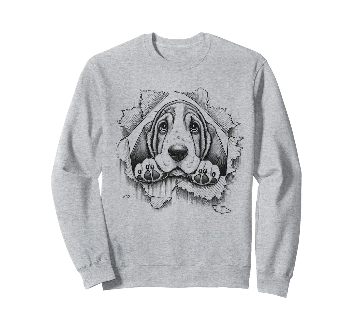 Funny Basset Hound Peeking Design For Dog Owner T-Shirt