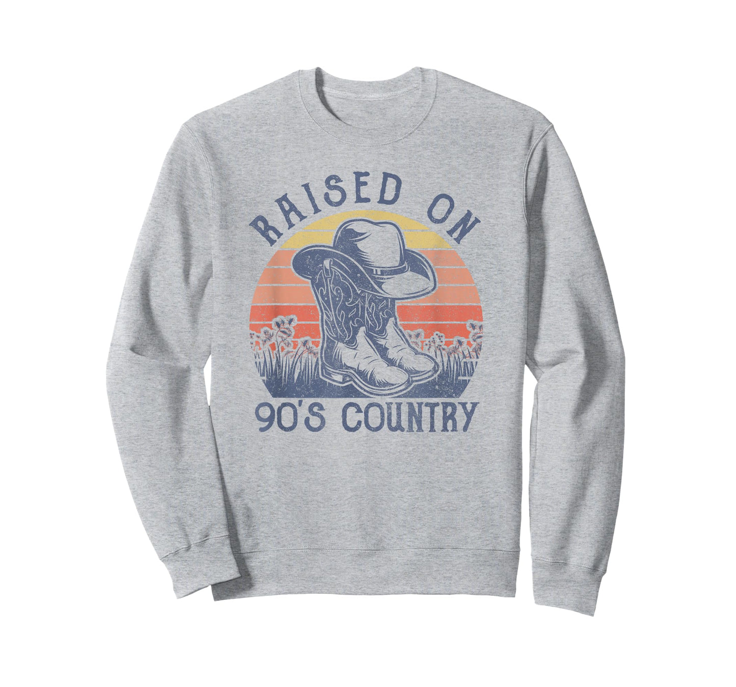 Vintage Western Raised On 90's Country Music Cowboy Hat T-Shirt
