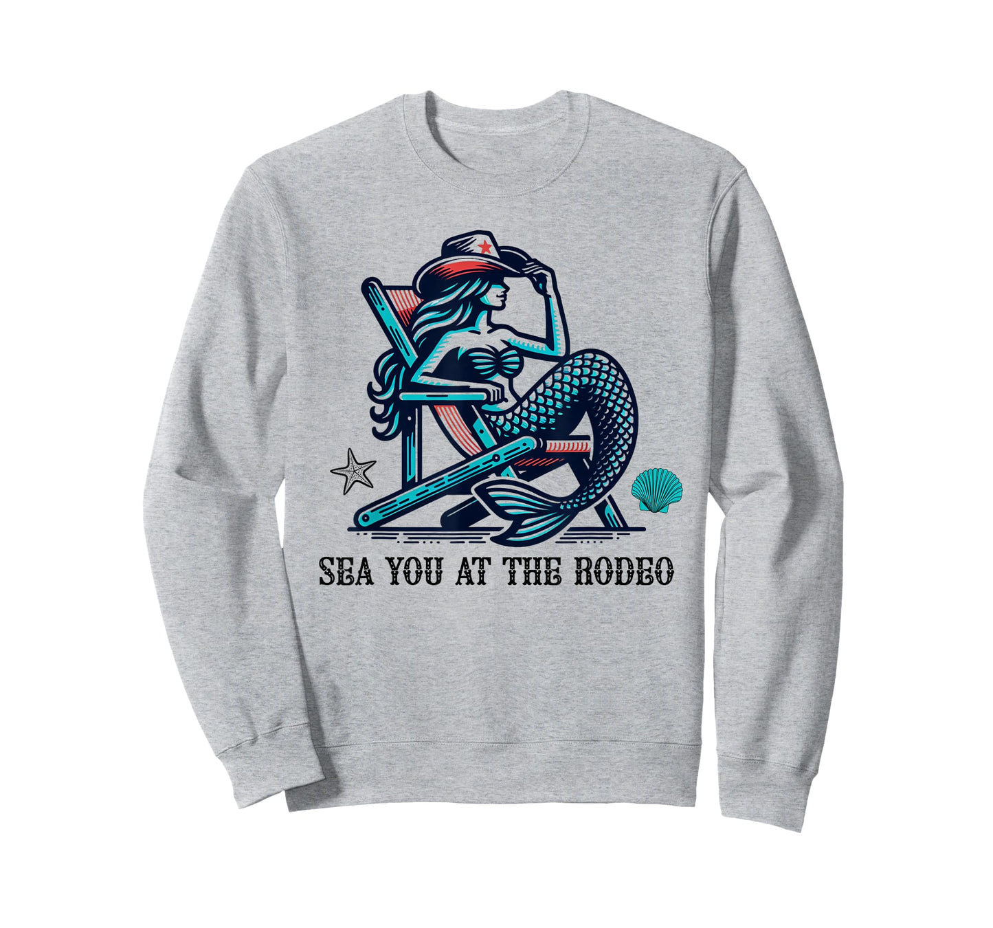 Sea You At The Rodeo Mermaid and Cowboy Hat Summer Beachy T-Shirt