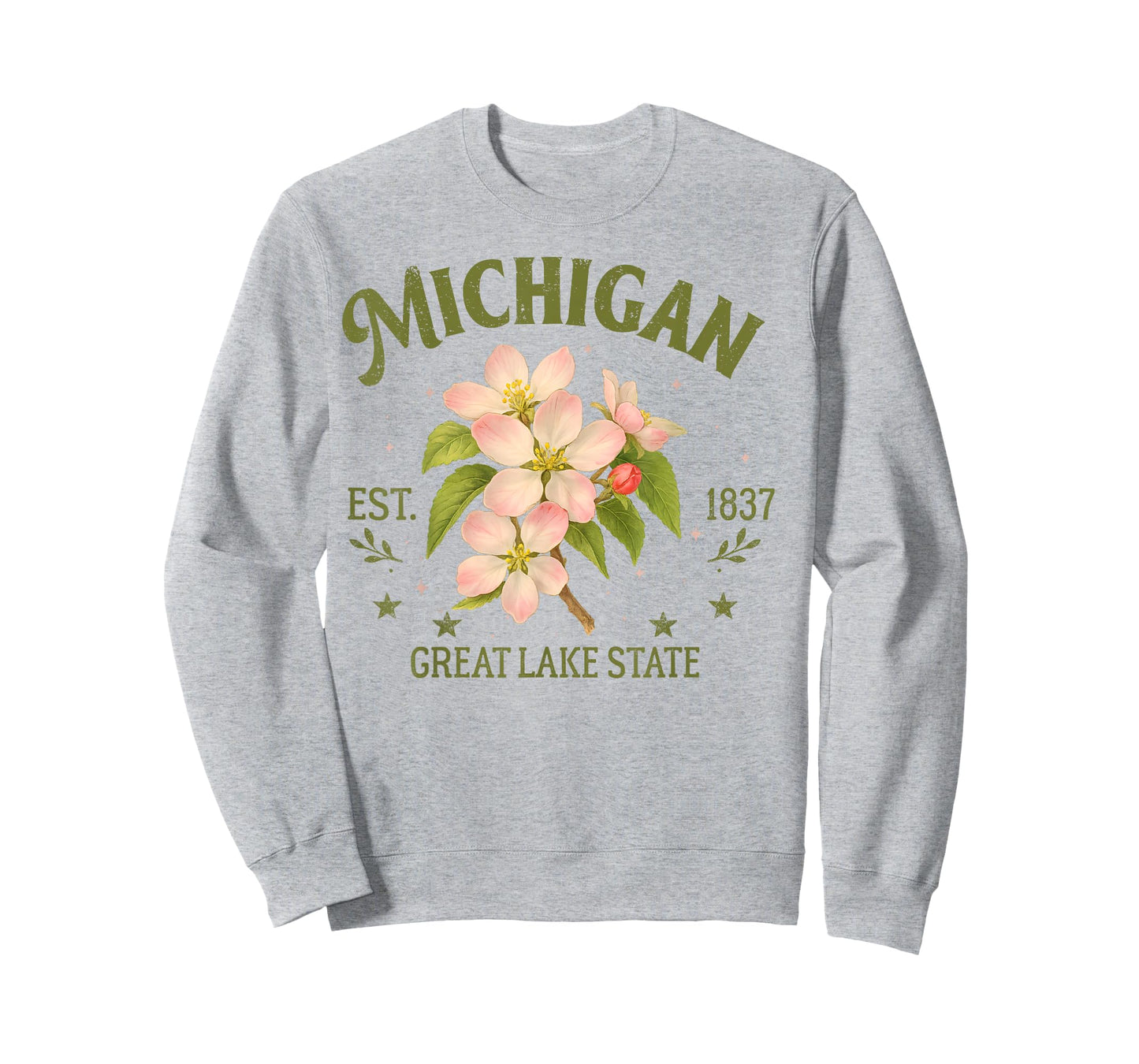 Michigan Traveling Great Lake State Souvenir Apple Blossom T-Shirt