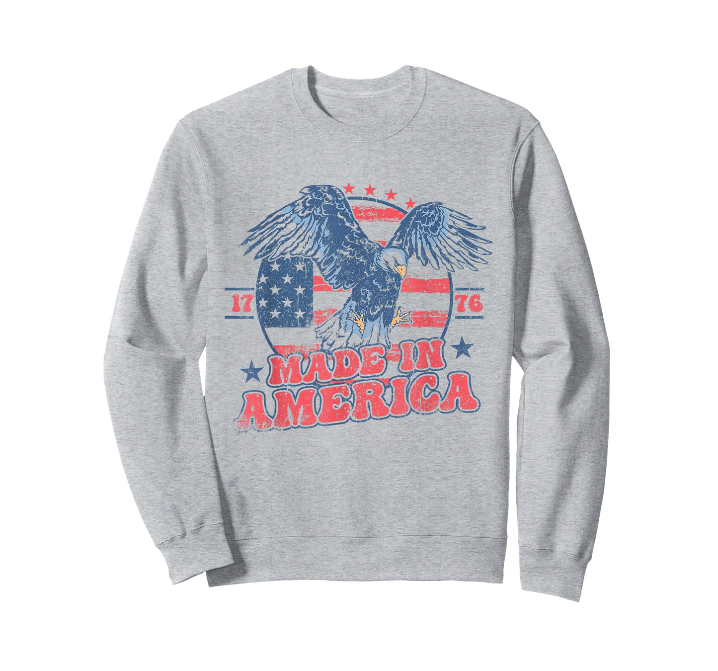 4th of July Groovy Eagle 1776 Made In America Vintage Retro T-Shirt