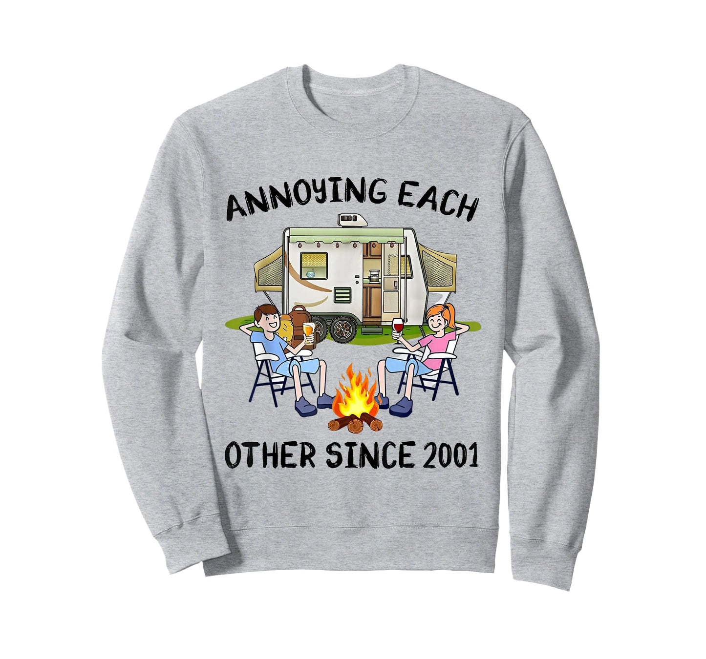 Annoying Each Other Since 2001 RV Van Campfire Couple T-Shirt