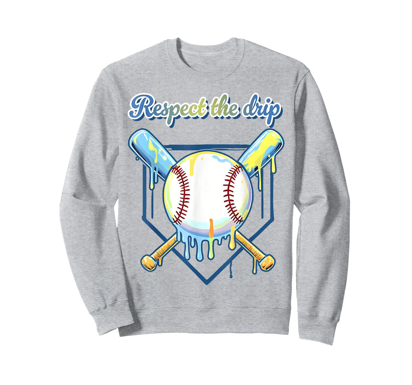 Respect The Drip Baseball Home Plate Ice Cream Drip T-Shirt