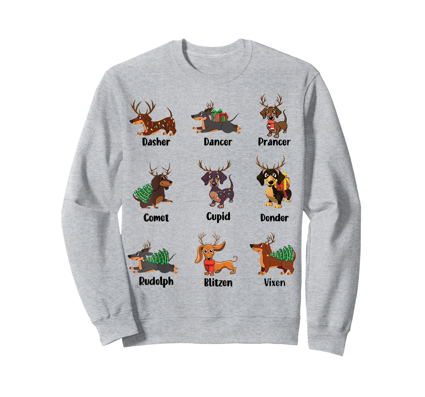 Funny Dachshund Names For Christmas tshirt Dancer . Dasher T-Shirt