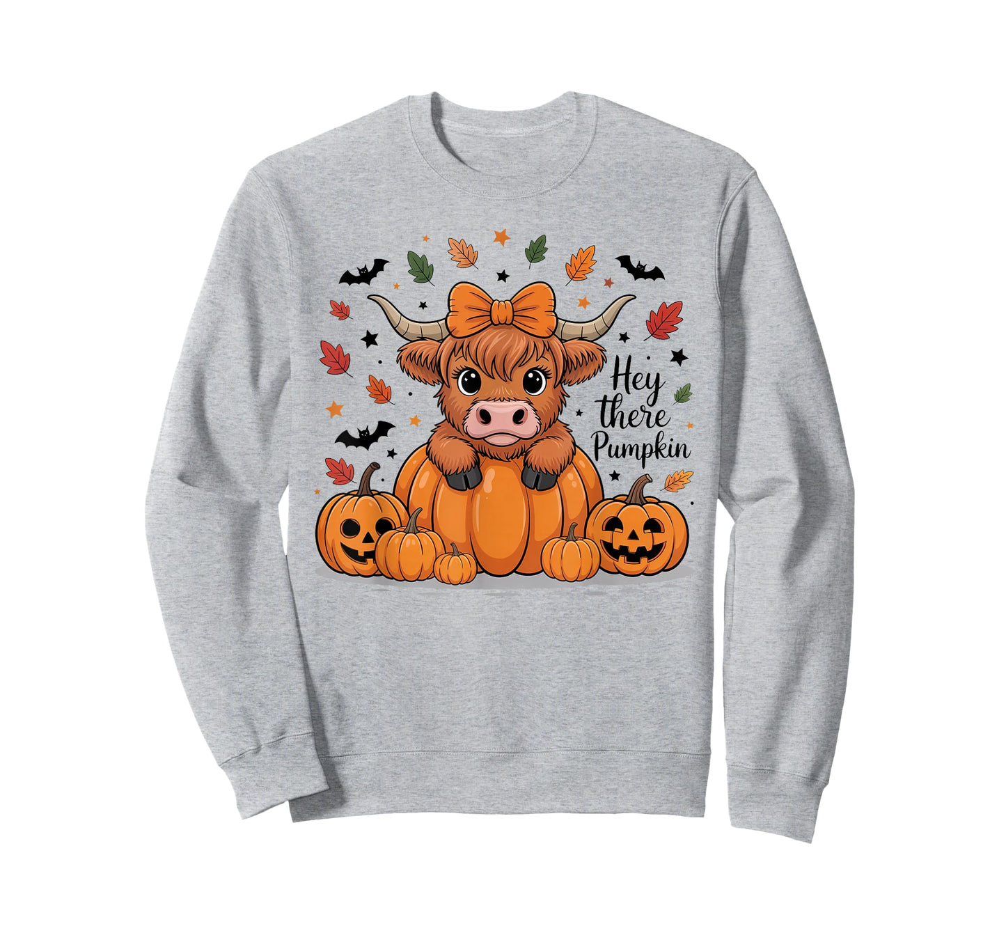 Hey There Pumpkin Halloween Highland Cow Lover Cow Farm T-Shirt