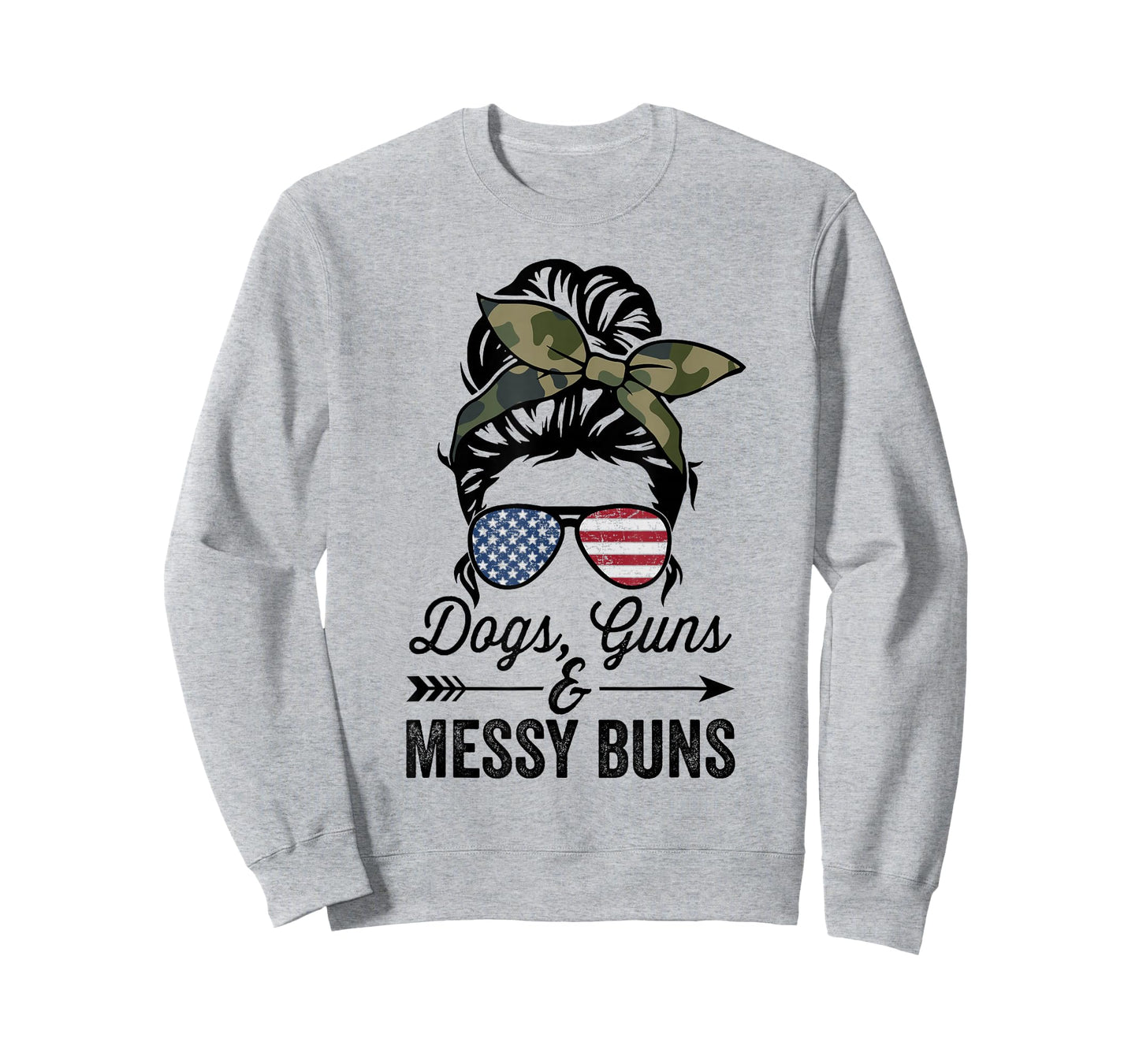 Funny Dogs Guns & Messy Buns - Womens Pro Gun Dog Lover T-Shirt