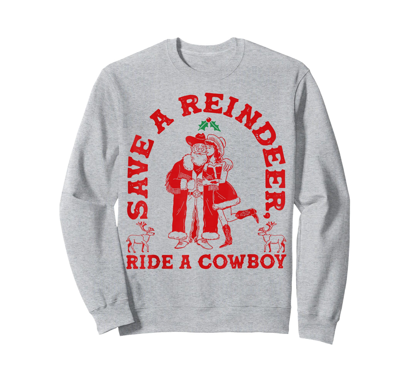 Save Reindeer Santa Ride Cowboy Christmas Country Western T-Shirt