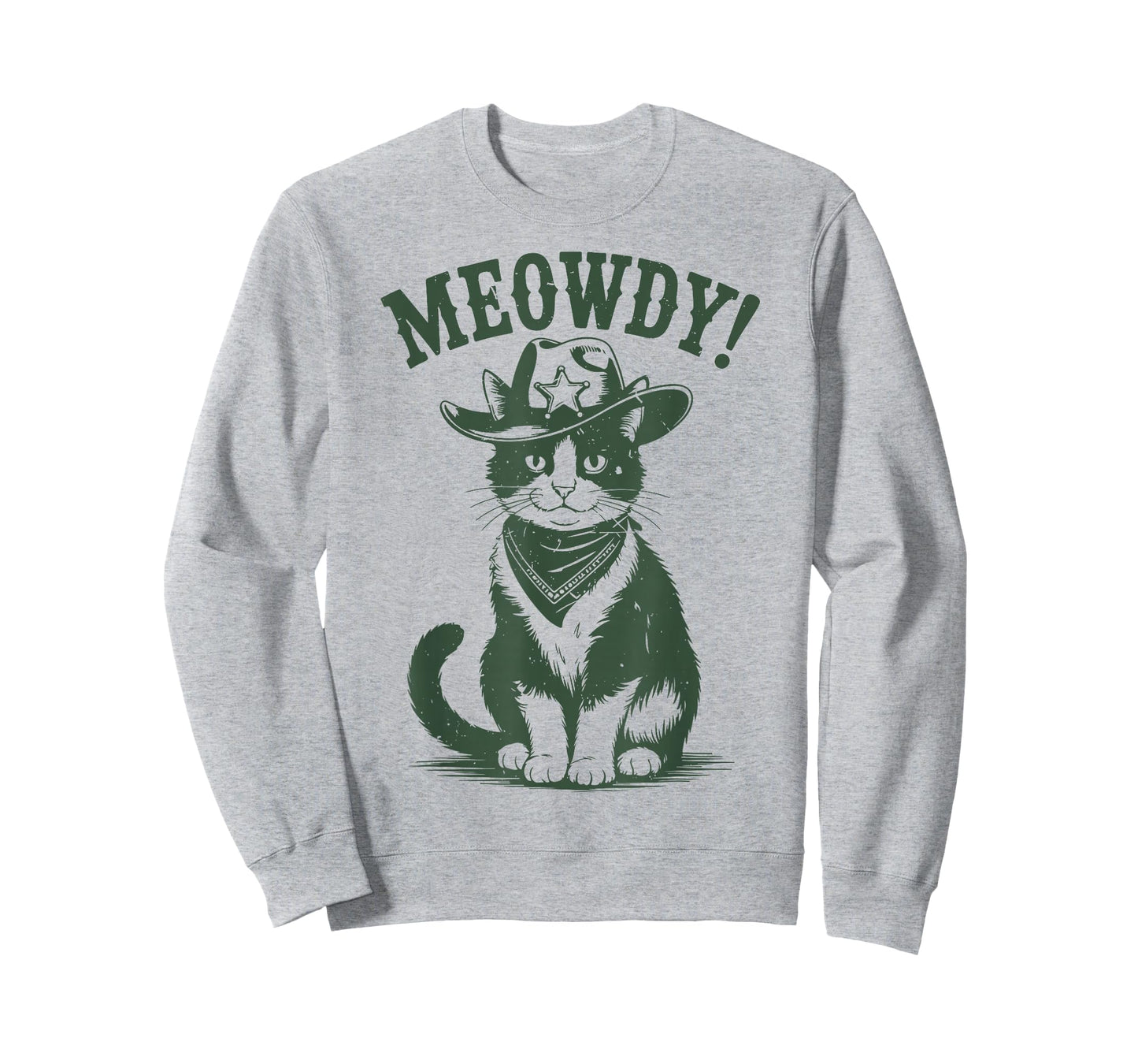 Meowdy Tuxedo Cat Cowboy Country Western Funny Dad Mom Men T-Shirt