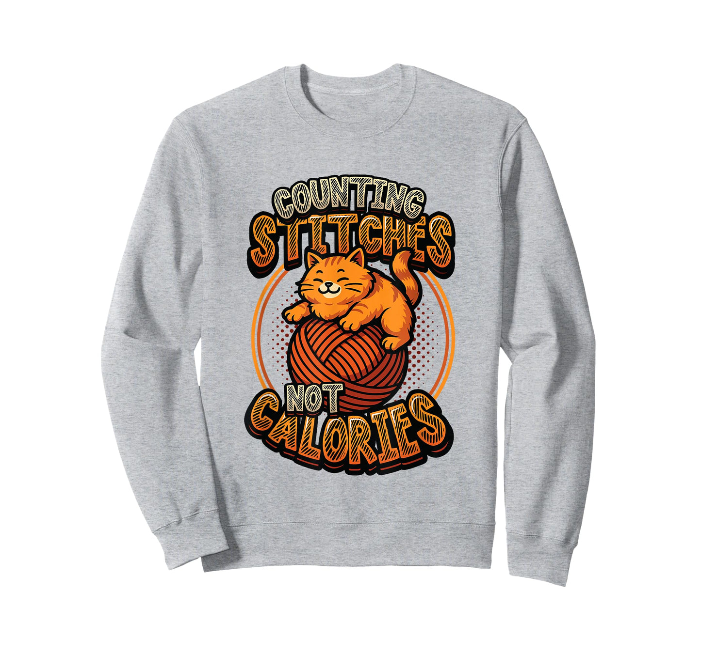 Counting Stitches Not Calories Knitting Cat T-Shirt