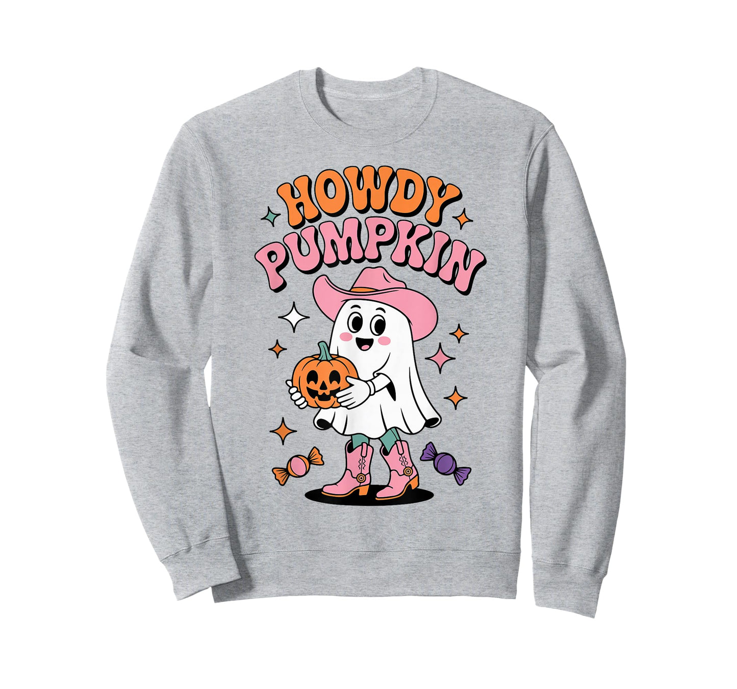 Howdy Pumpkin Ghost Cowgirl Halloween Cute Teen Girl Toddler T-Shirt