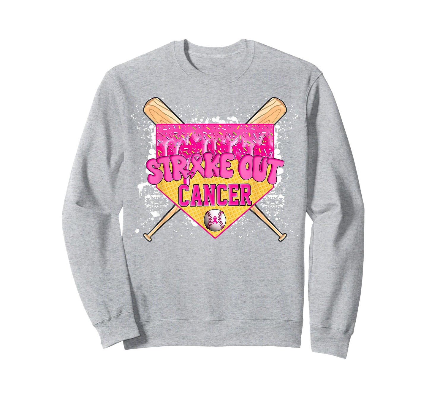 Strike Out Breast Cancer Warrior Baseball Drip Home Plate T-Shirt