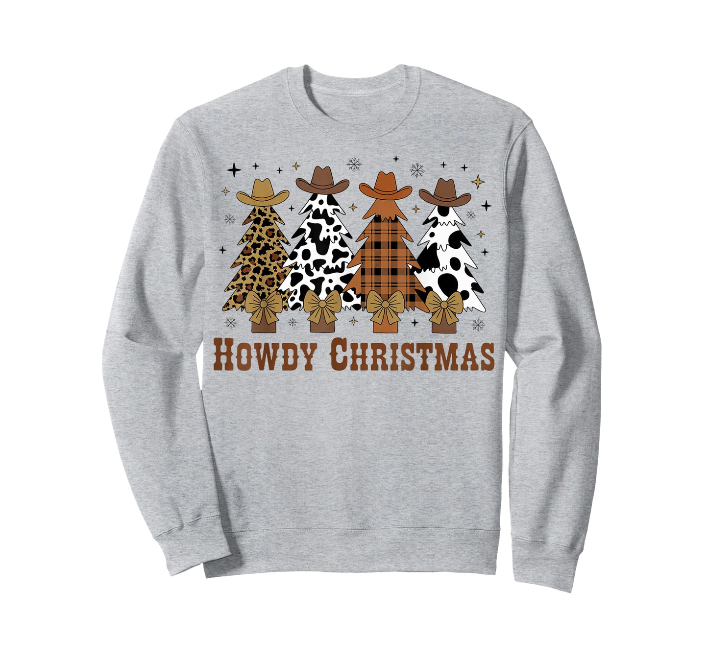 Howdy Christmas Tree Cowboy Hat Funny Western Country Xmas T-Shirt