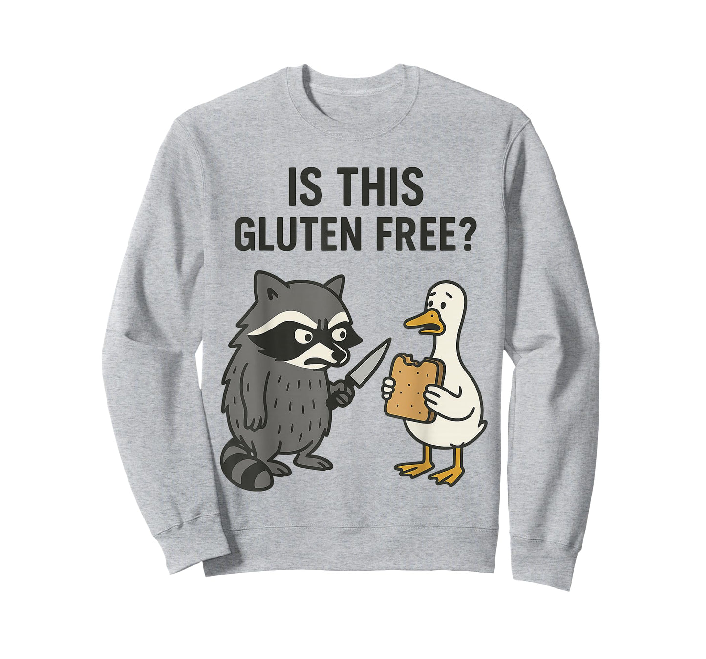 is This Gluten Free ? Funny Raccoon and Duck T-Shirt