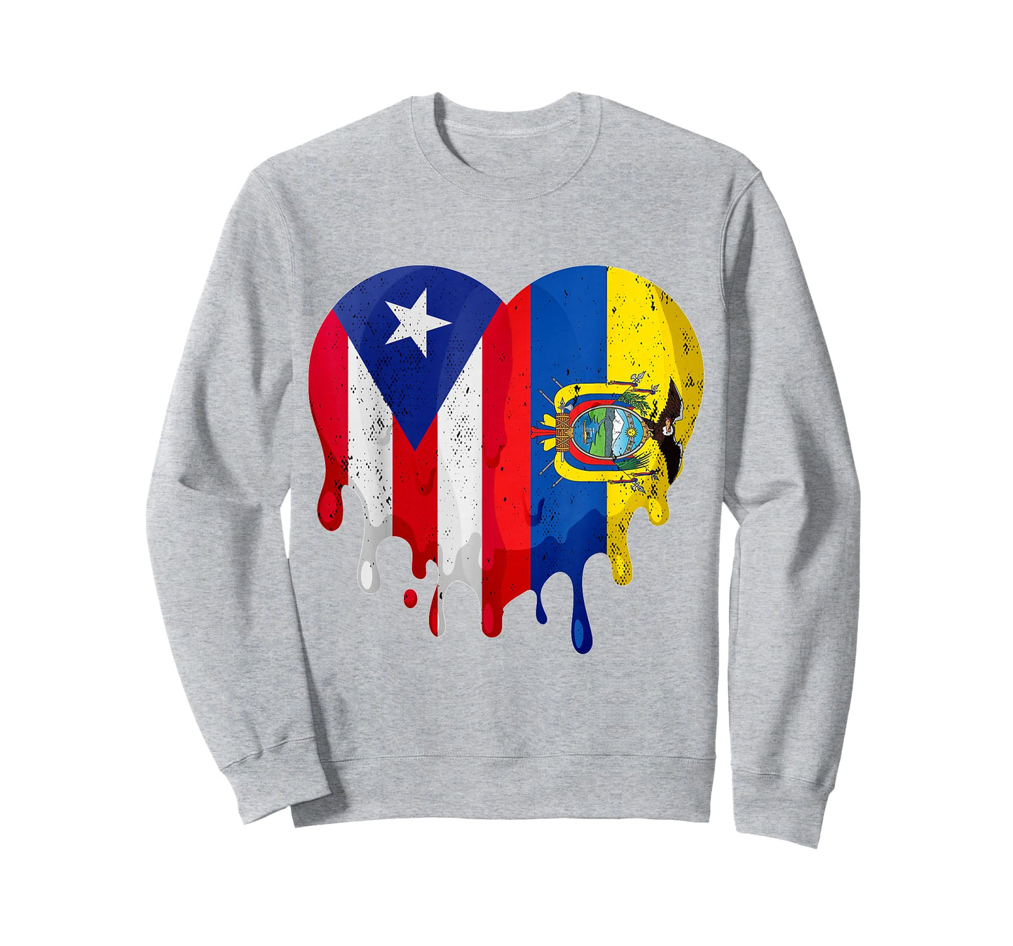 Puerto Rico Ecuador Flag Heart Citizen Grown Patriot Country T-Shirt