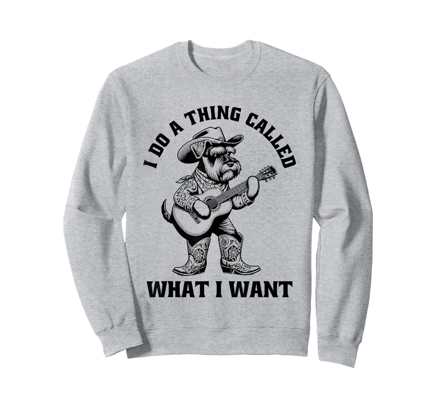 Retro Cowboy Schnauzer Guitar Funny Western Country Music T-Shirt