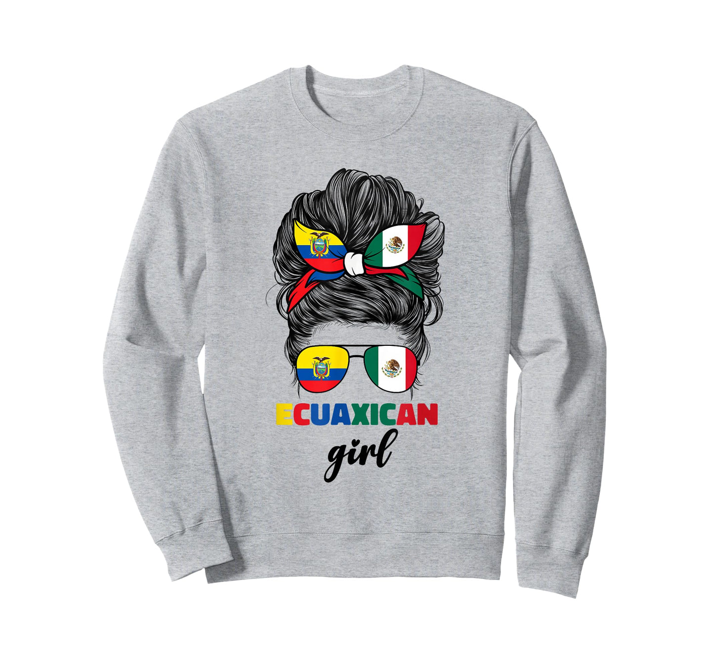 Half Mexican And Ecuadorian Mexico Ecuador Flag Girl Women T-Shirt