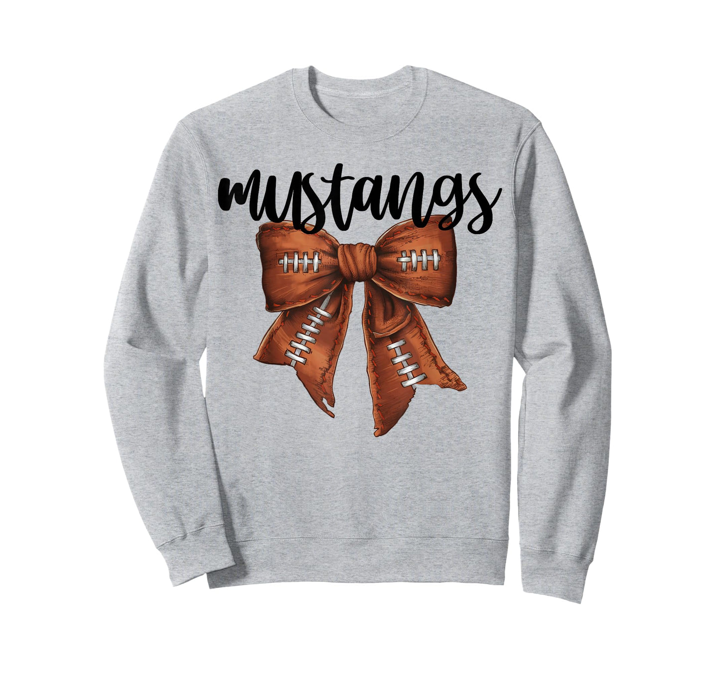 Mustangs Football Bow School Spirit Team Mascot Game Night T-Shirt