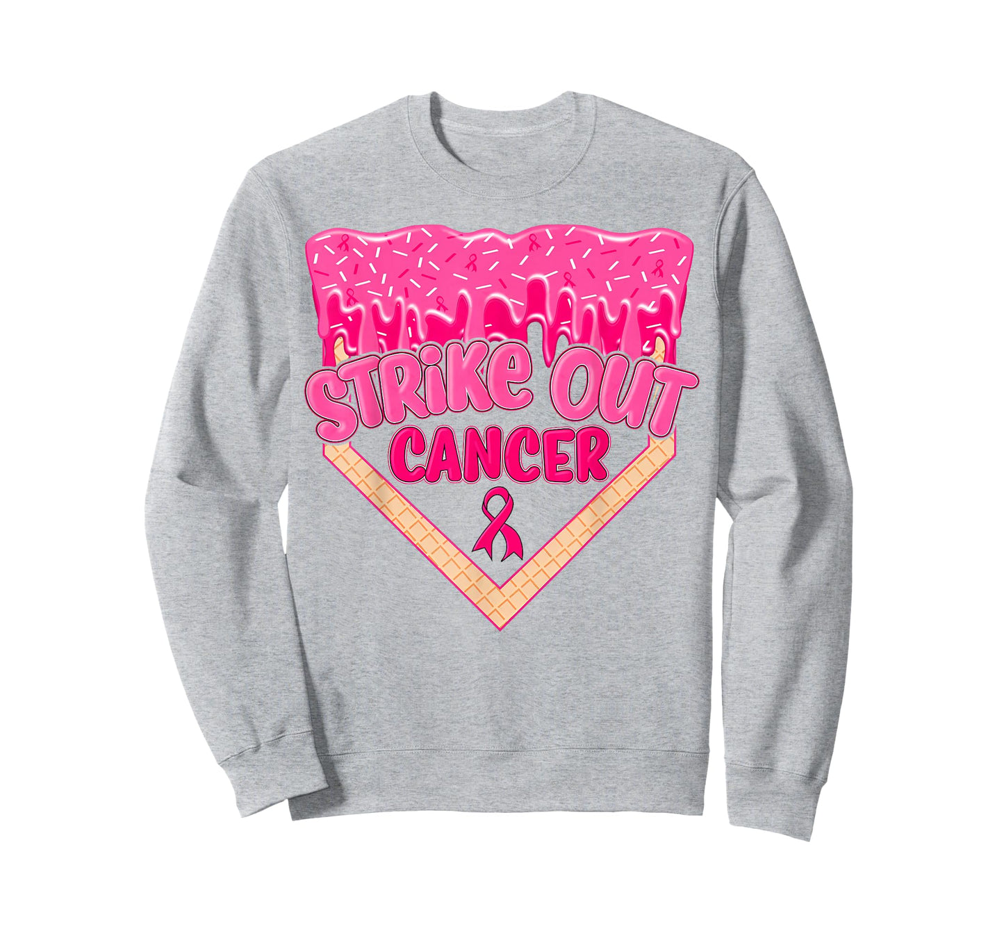 Strike Out Breast Cancer Warrior Baseball Drip Home Plate T-Shirt