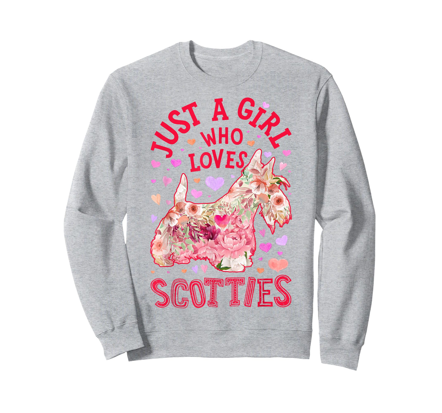 Scottie Scottish Terrier Just A Girl Who Loves Dog Flower T-Shirt