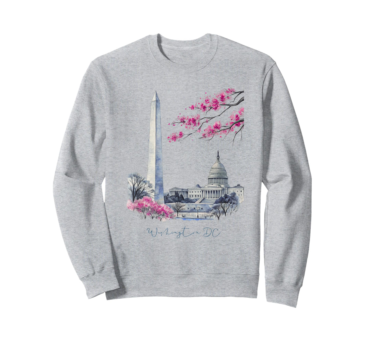 Washington DC Landmarks Cherry Blossoms Art T-Shirt