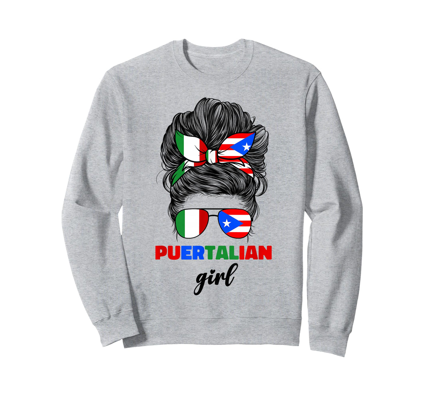Half Italian And Puerto Rican Rico Italy Flag Girl For Women T-Shirt